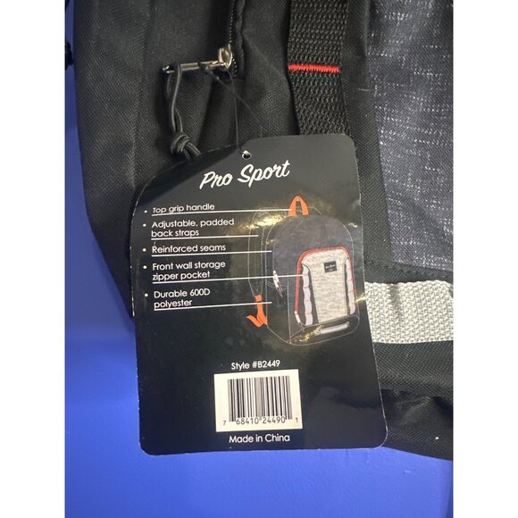 Black Pro Sport Backpack New  Lightweight Durable Travel School Gym Bag Holiday - Picture 2 of 6